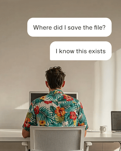 Man sitting at office desk